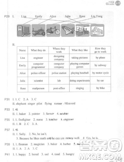 2018年小學(xué)英語同步閱讀六年級上冊參考答案
