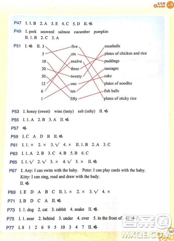 9787553622859小學(xué)英語(yǔ)同步閱讀五年級(jí)上冊(cè)人教版2018參考答案