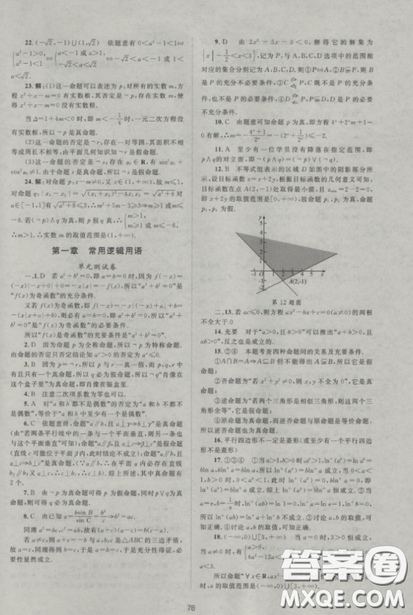 2018新課標單元測試卷人教版高中數(shù)學選修2-1參考答案