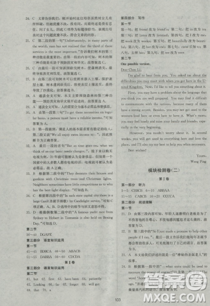 2018新課標單元測試卷人教版高中英語必修3參考答案