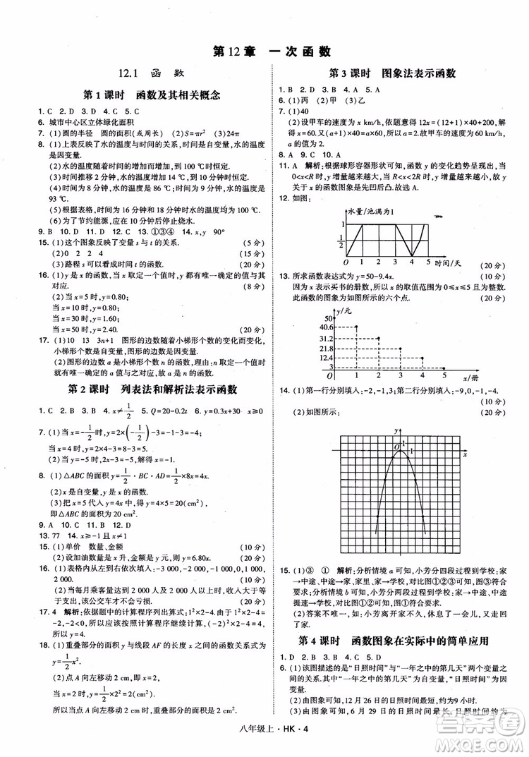 2018秋新版經(jīng)綸學(xué)典學(xué)霸題中題八年級(jí)數(shù)學(xué)上滬科版參考答案