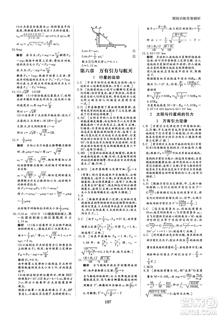 2019人教版創(chuàng)新設計高中物理必修2參考答案