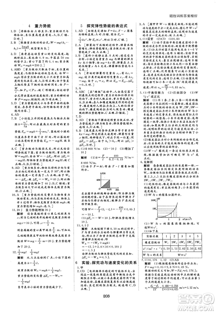 2019人教版創(chuàng)新設計高中物理必修2參考答案