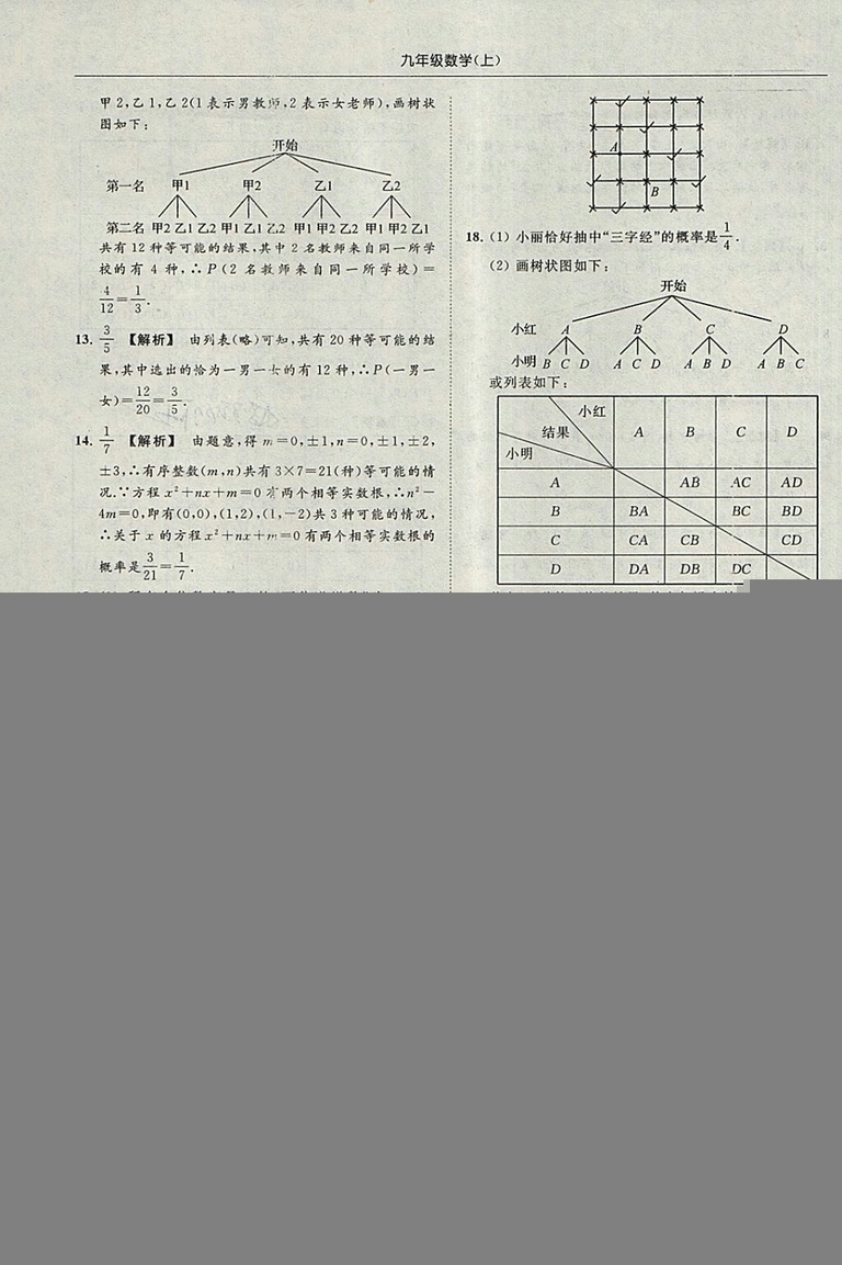 亮點(diǎn)給力提優(yōu)課時作業(yè)本2018秋數(shù)學(xué)九年級上江蘇版參考答案