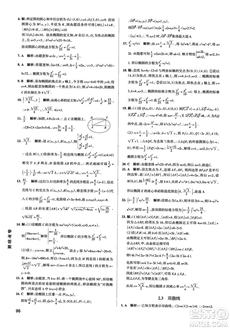2019PASS綠卡圖書(shū)學(xué)霸錯(cuò)題筆記高中數(shù)學(xué)參考答案