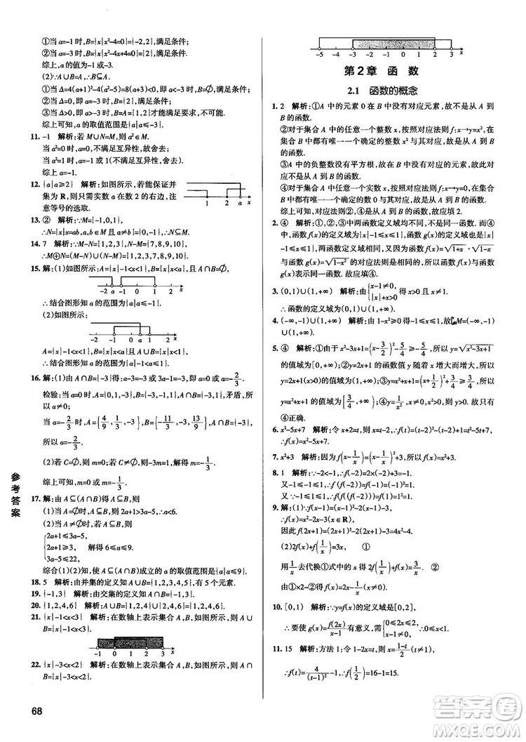 2019新版江蘇專(zhuān)用高中數(shù)學(xué)學(xué)霸錯(cuò)題筆記參考答案