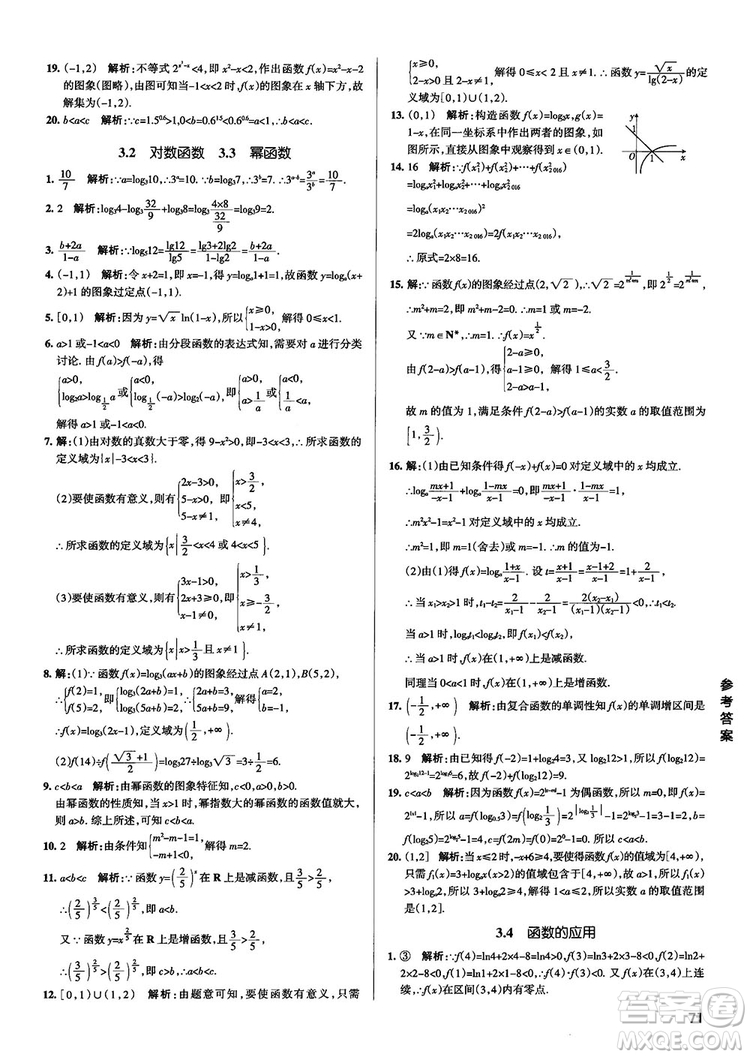 2019新版江蘇專(zhuān)用高中數(shù)學(xué)學(xué)霸錯(cuò)題筆記參考答案