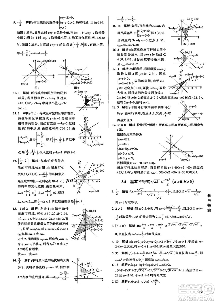 2019新版江蘇專(zhuān)用高中數(shù)學(xué)學(xué)霸錯(cuò)題筆記參考答案