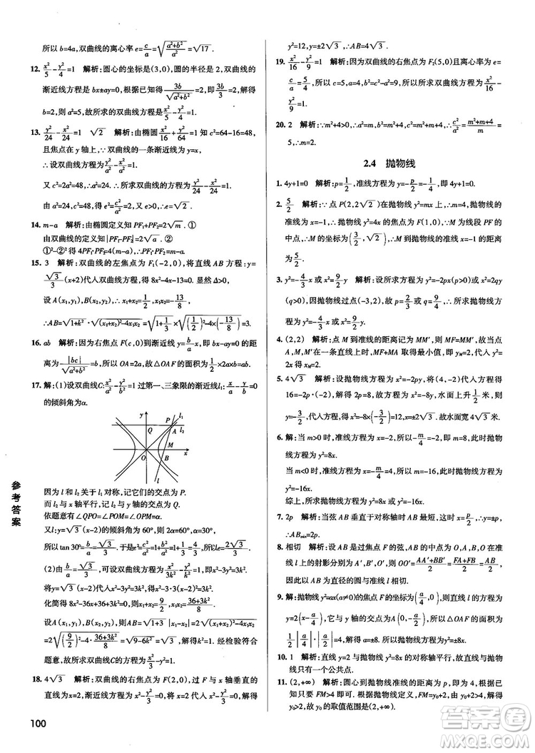 2019新版江蘇專(zhuān)用高中數(shù)學(xué)學(xué)霸錯(cuò)題筆記參考答案