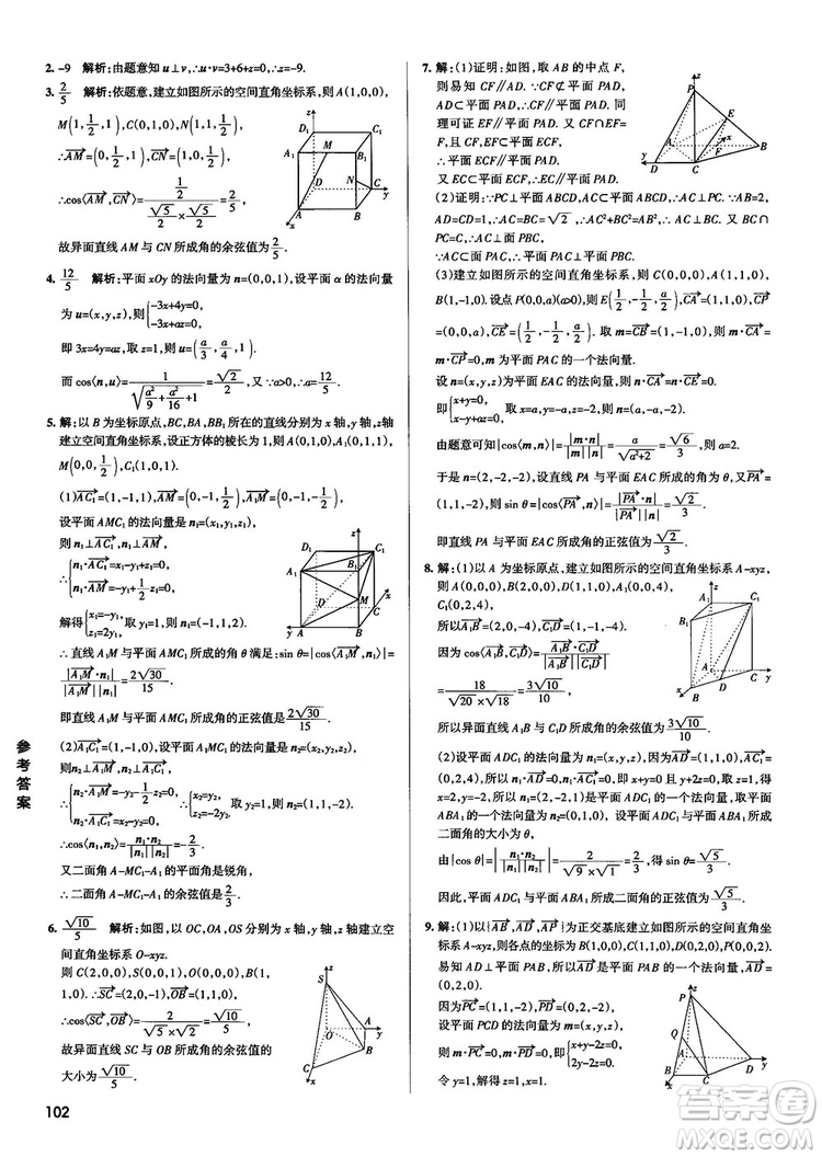 2019新版江蘇專(zhuān)用高中數(shù)學(xué)學(xué)霸錯(cuò)題筆記參考答案