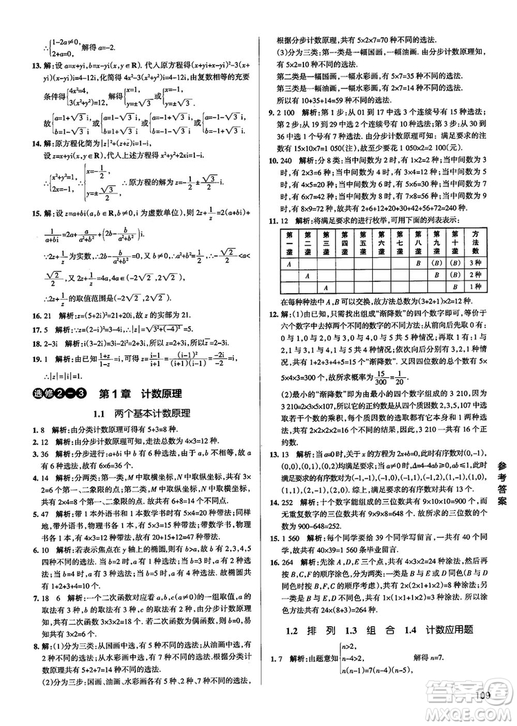 2019新版江蘇專(zhuān)用高中數(shù)學(xué)學(xué)霸錯(cuò)題筆記參考答案