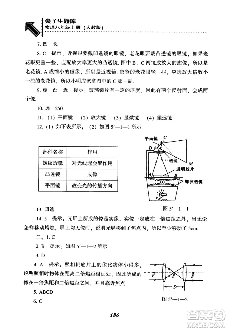 2018年尖子生題庫物理八年級上冊人教版參考答案