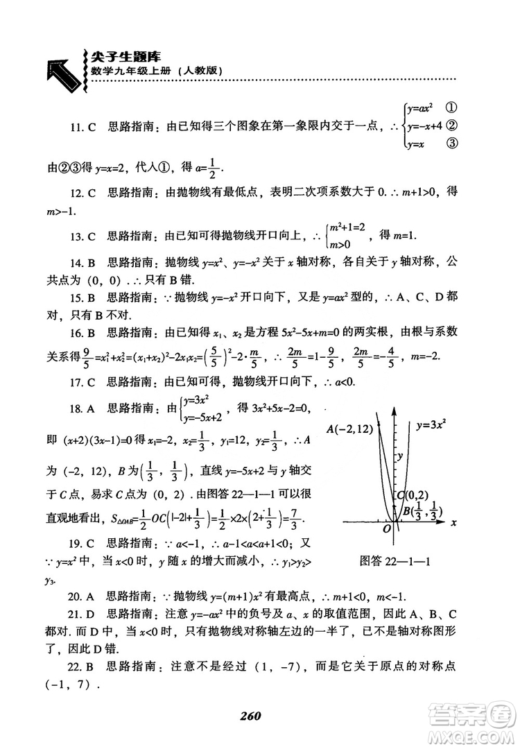 2018年新版秋季尖子生題庫(kù)數(shù)學(xué)9年級(jí)上冊(cè)RJ人教版參考答案