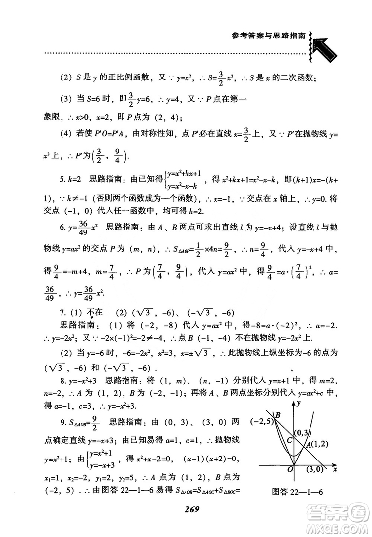 2018年新版秋季尖子生題庫(kù)數(shù)學(xué)9年級(jí)上冊(cè)RJ人教版參考答案