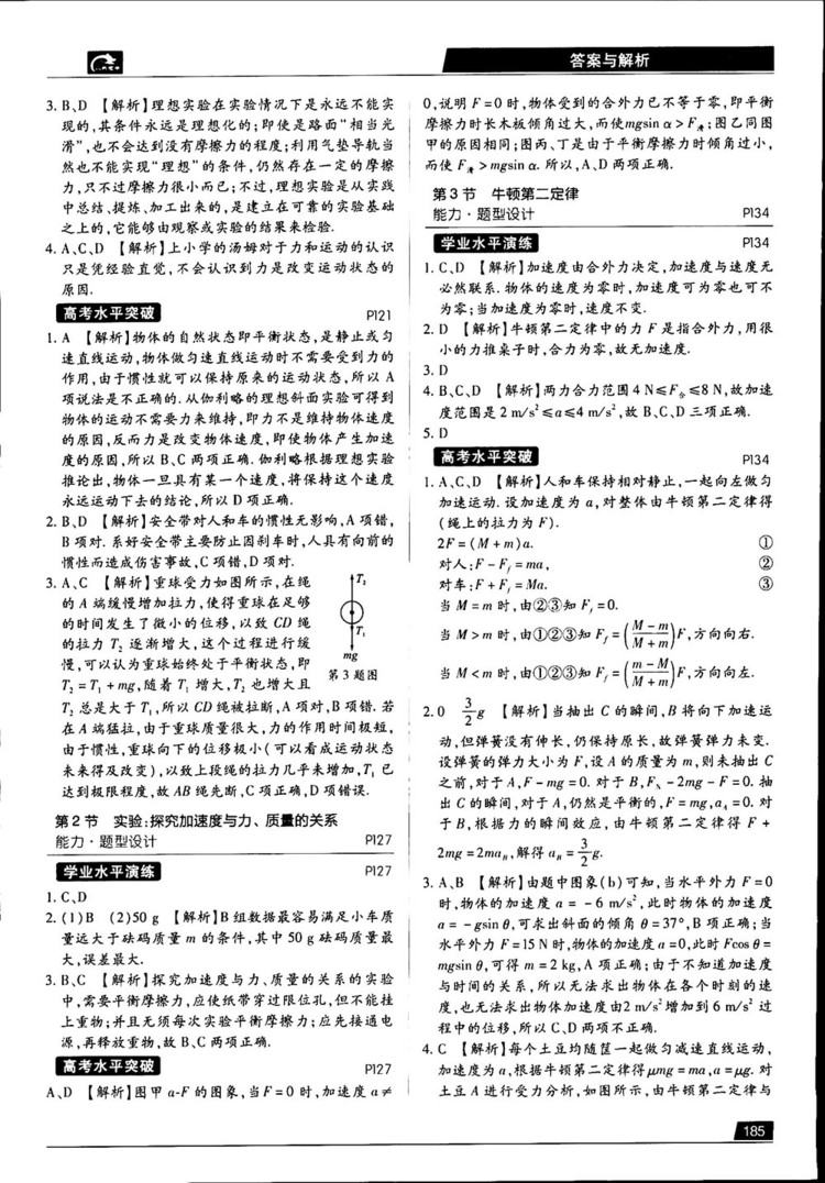王后雄學(xué)案2019教材完全解讀高中物理魯科版必修1參考答案