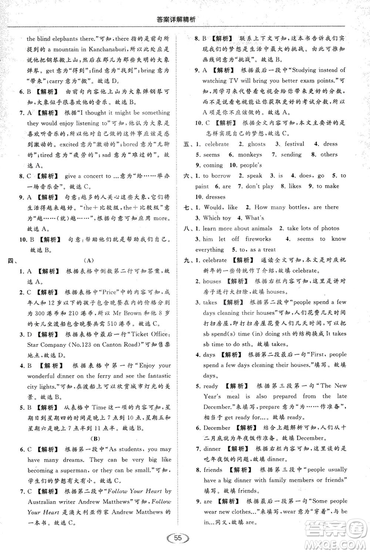 江蘇版亮點(diǎn)給力2018提優(yōu)課時(shí)作業(yè)本七年級(jí)上冊(cè)英語答案