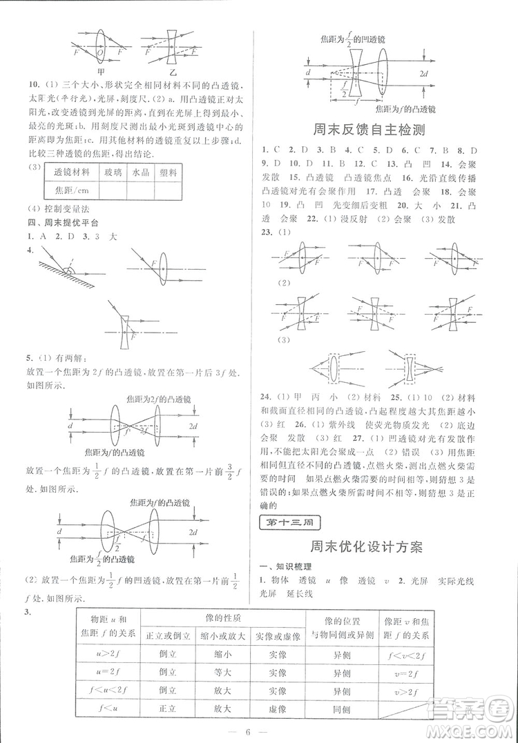 2018秋亮點(diǎn)給力周末優(yōu)化設(shè)計(jì)大試卷物理八年級(jí)上冊新課標(biāo)江蘇版答案