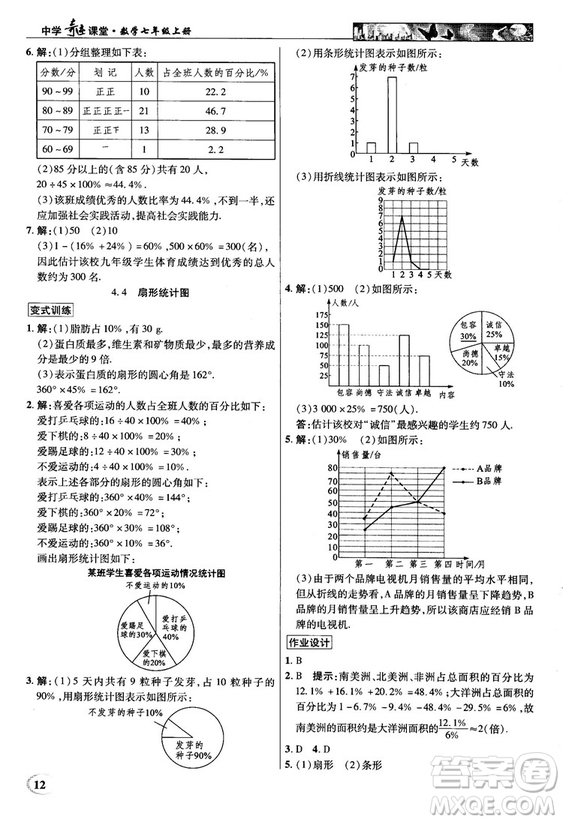 2018秋新世紀(jì)英才教程中學(xué)奇跡課堂青島版七年級(jí)數(shù)學(xué)上冊答案