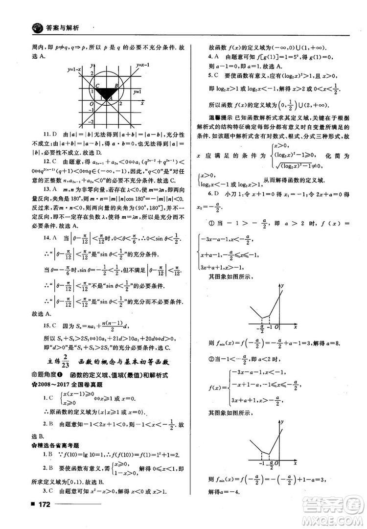 十年高考一年好題高考復習資料2018高中理數(shù)參考答案