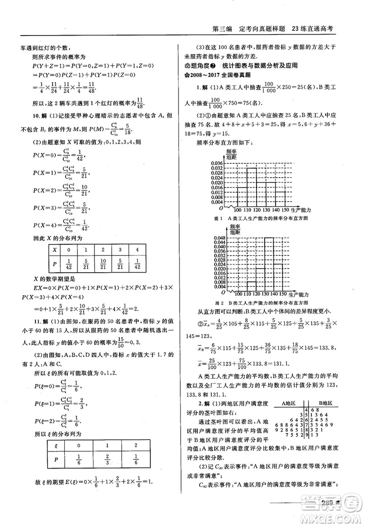 十年高考一年好題高考復習資料2018高中理數(shù)參考答案
