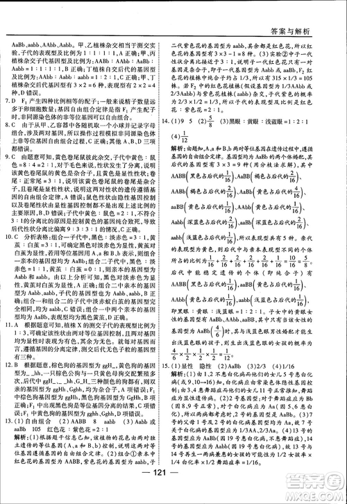 45分鐘課時作業(yè)與單元測試人教版高中生物必修2參考答案