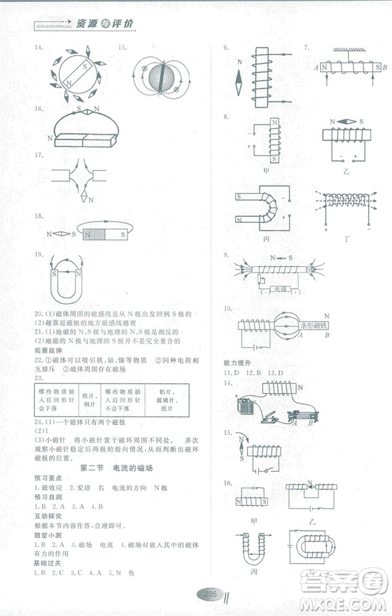 2018年資源與評(píng)價(jià)物理九年級(jí)上冊(cè)山教版參考答案
