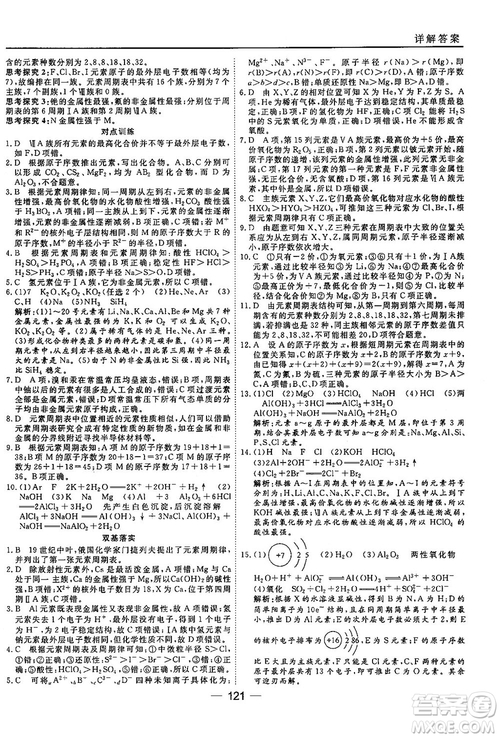 蘇教版2018高中化學(xué)45分鐘課時作業(yè)與單元測試必修2參考答案