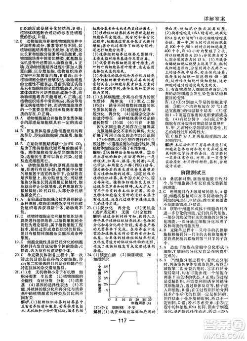 2018人教版45分鐘課時(shí)作業(yè)與單元測(cè)試高中生物選修3參考答案