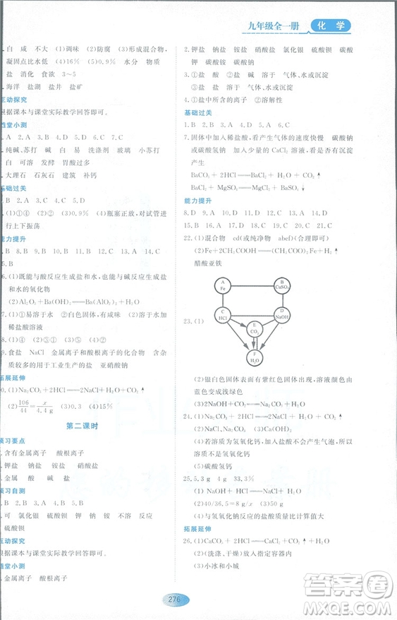 2018資源與評(píng)價(jià)九年級(jí)化學(xué)全一冊(cè)人教版參考答案