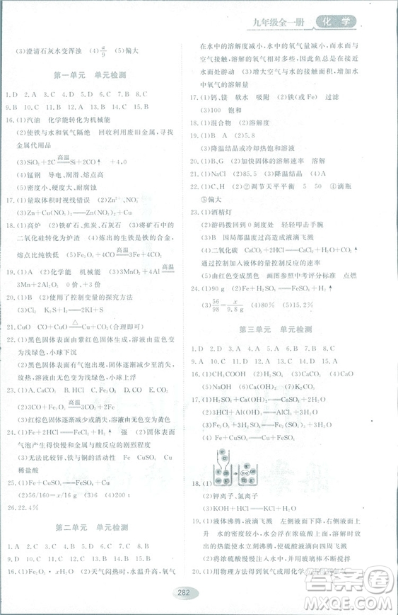 2018資源與評(píng)價(jià)九年級(jí)化學(xué)全一冊(cè)人教版參考答案