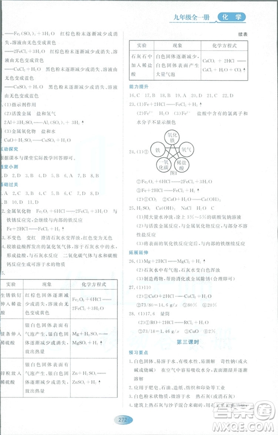 2018資源與評(píng)價(jià)九年級(jí)化學(xué)全一冊(cè)人教版參考答案