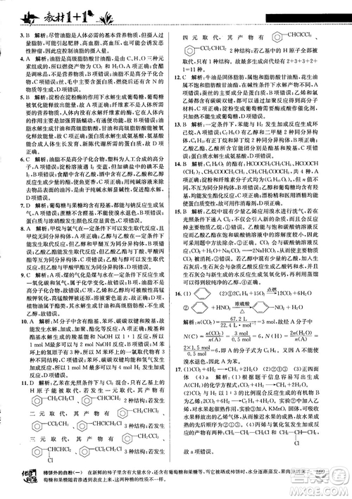 魯科版2018教材1+1高中化學(xué)必修2參考答案
