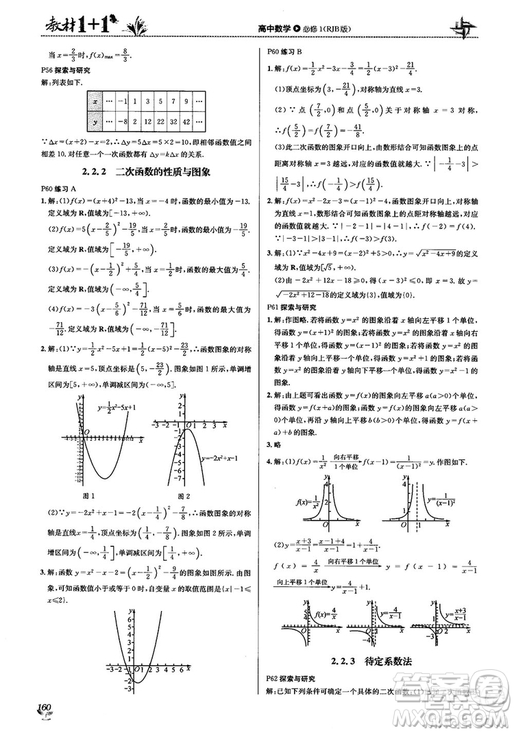 2020高中數(shù)學(xué)必修1課本習(xí)題人教版答案