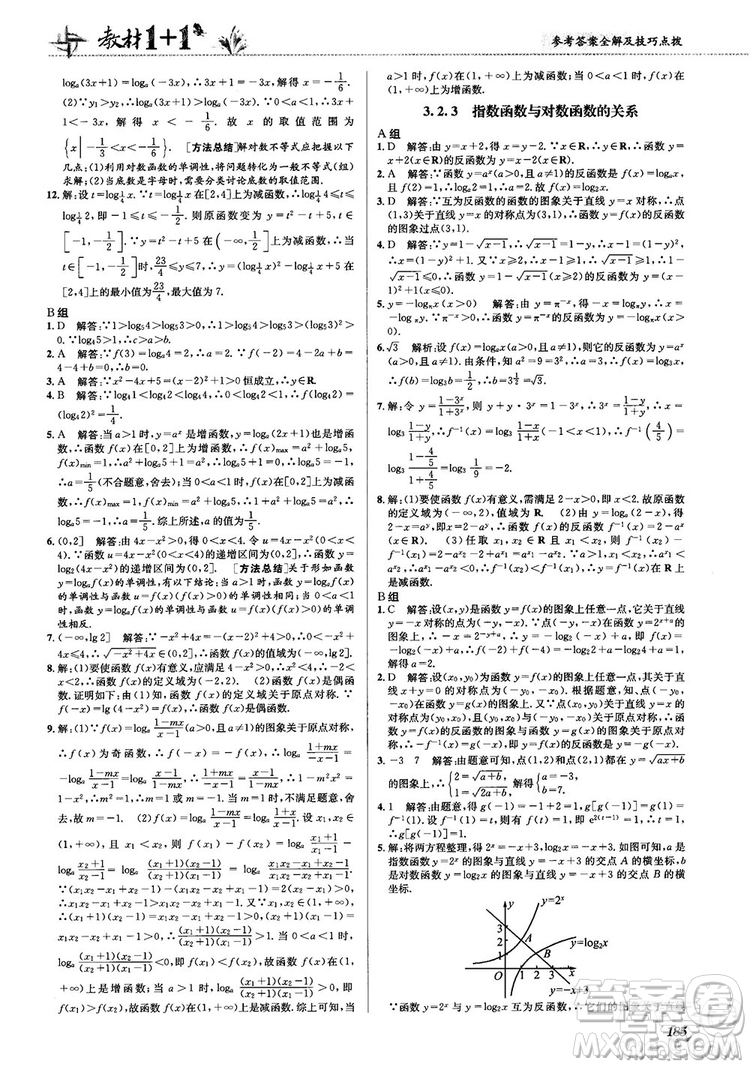 2020高中數(shù)學(xué)必修1課本習(xí)題人教版答案