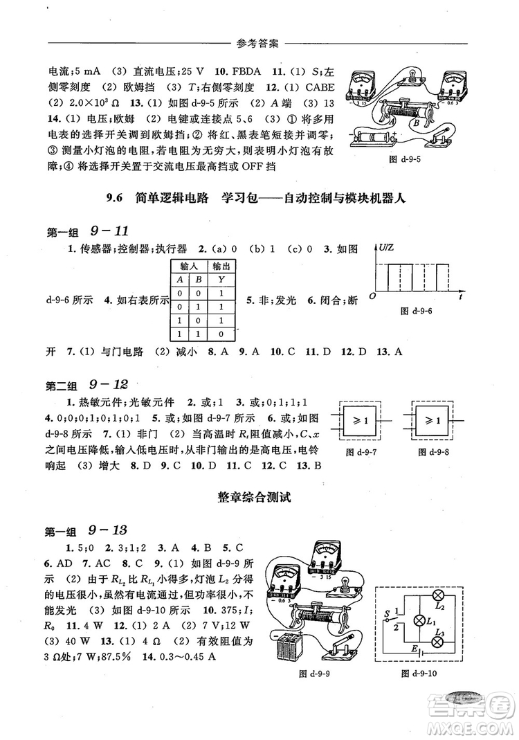 2018年高中五星級(jí)同步題組訓(xùn)練與測(cè)評(píng)高二年級(jí)第一學(xué)期物理參考答案