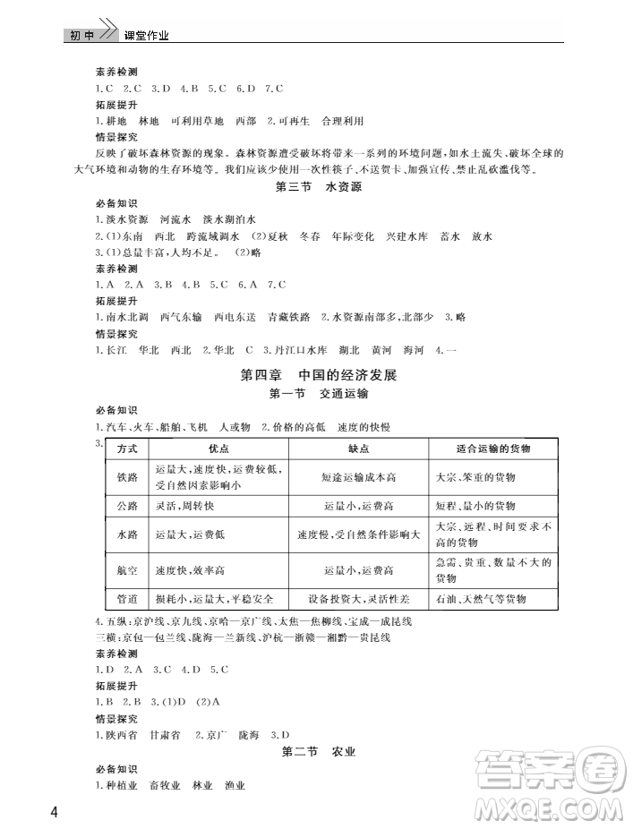 2018智慧學(xué)習(xí)課堂作業(yè)人教版八年級上冊地理答案