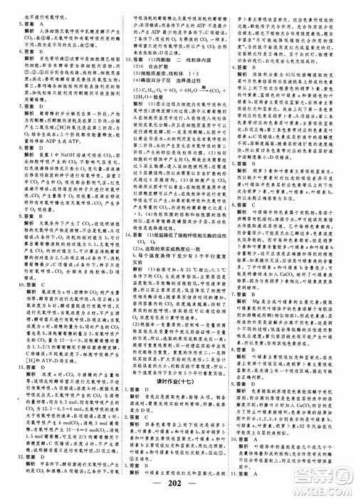 2019衡水重點(diǎn)中學(xué)高考調(diào)研同步精講精練新課標(biāo)版生物必修1參考答案