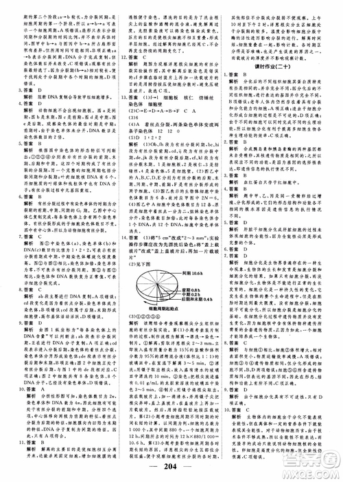 2019衡水重點(diǎn)中學(xué)高考調(diào)研同步精講精練新課標(biāo)版生物必修1參考答案