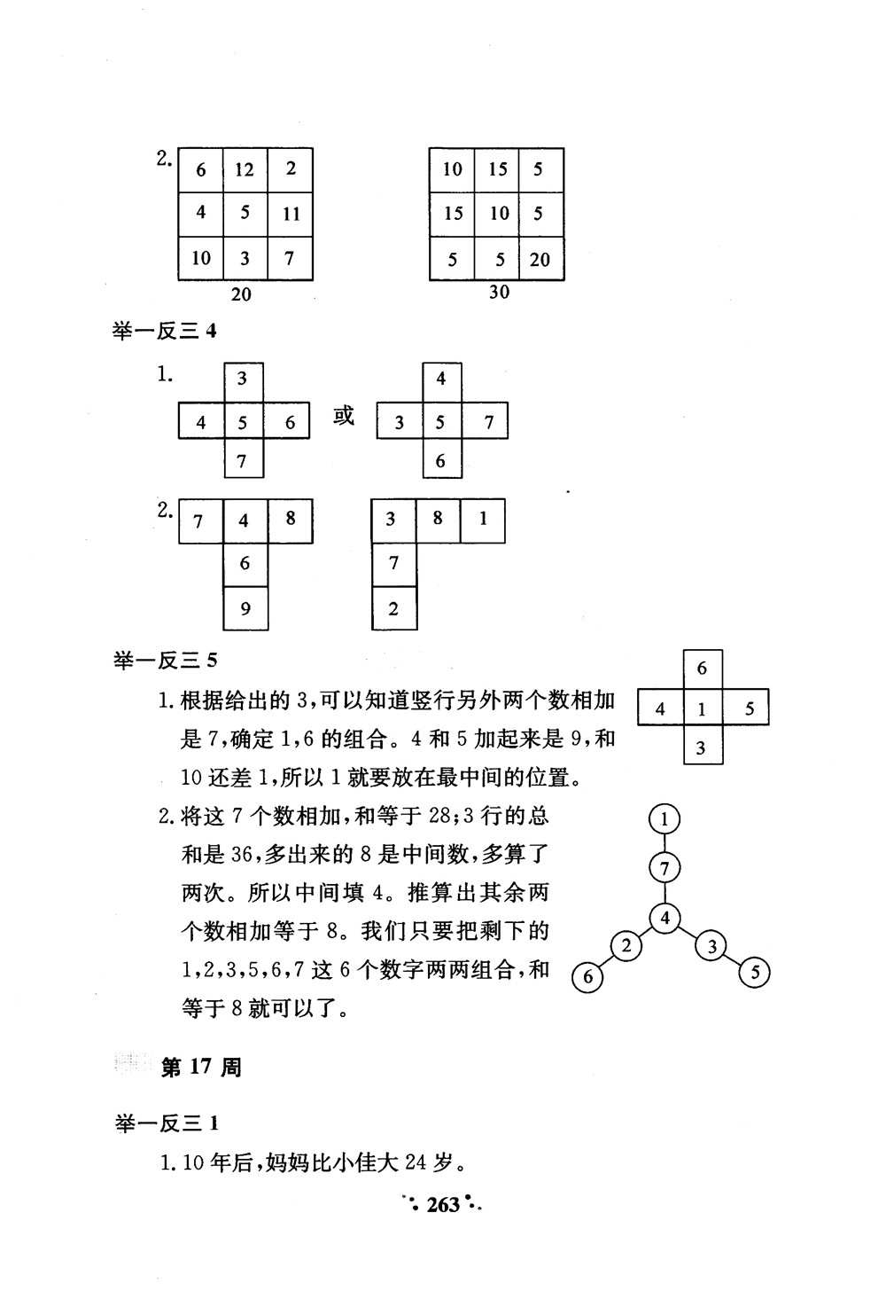 2018年小學(xué)奧數(shù)舉一反三A版一年級(jí)參考答案