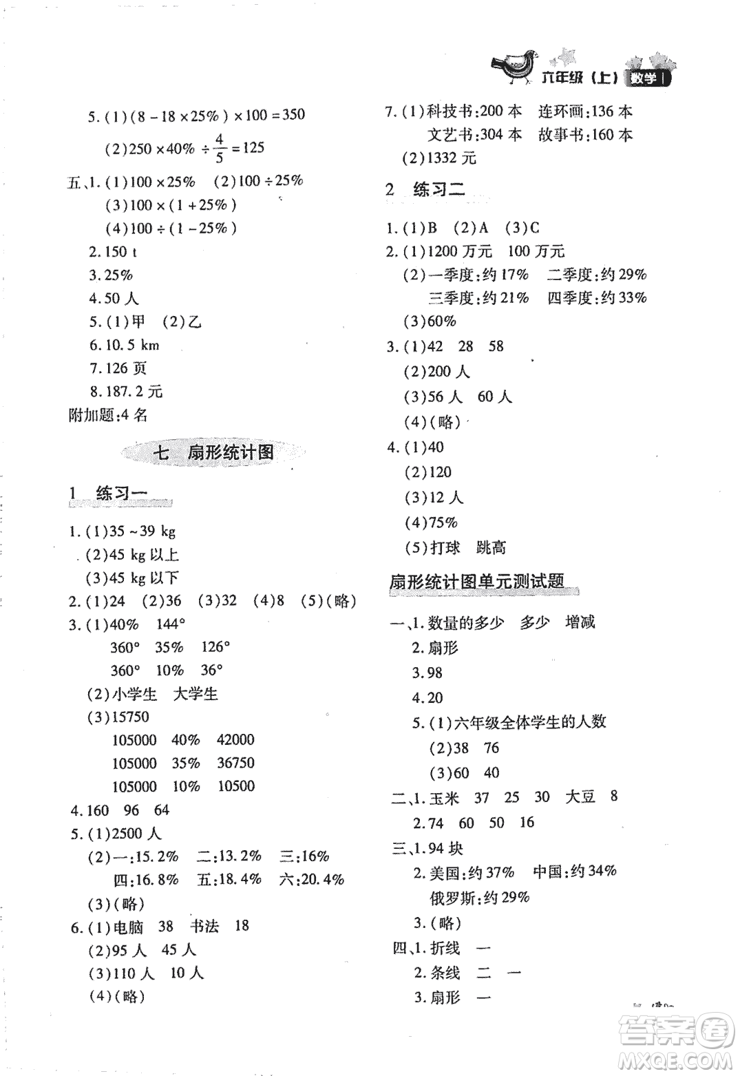 優(yōu)化設(shè)計(jì)課課練2018版六年級(jí)數(shù)學(xué)上冊(cè)人教版參考答案