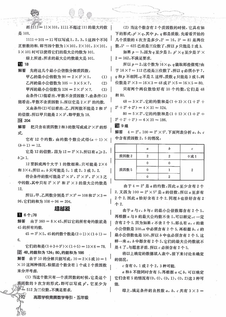 2018年高思學(xué)校競(jìng)賽數(shù)學(xué)導(dǎo)引五年級(jí)詳解升級(jí)版參考答案