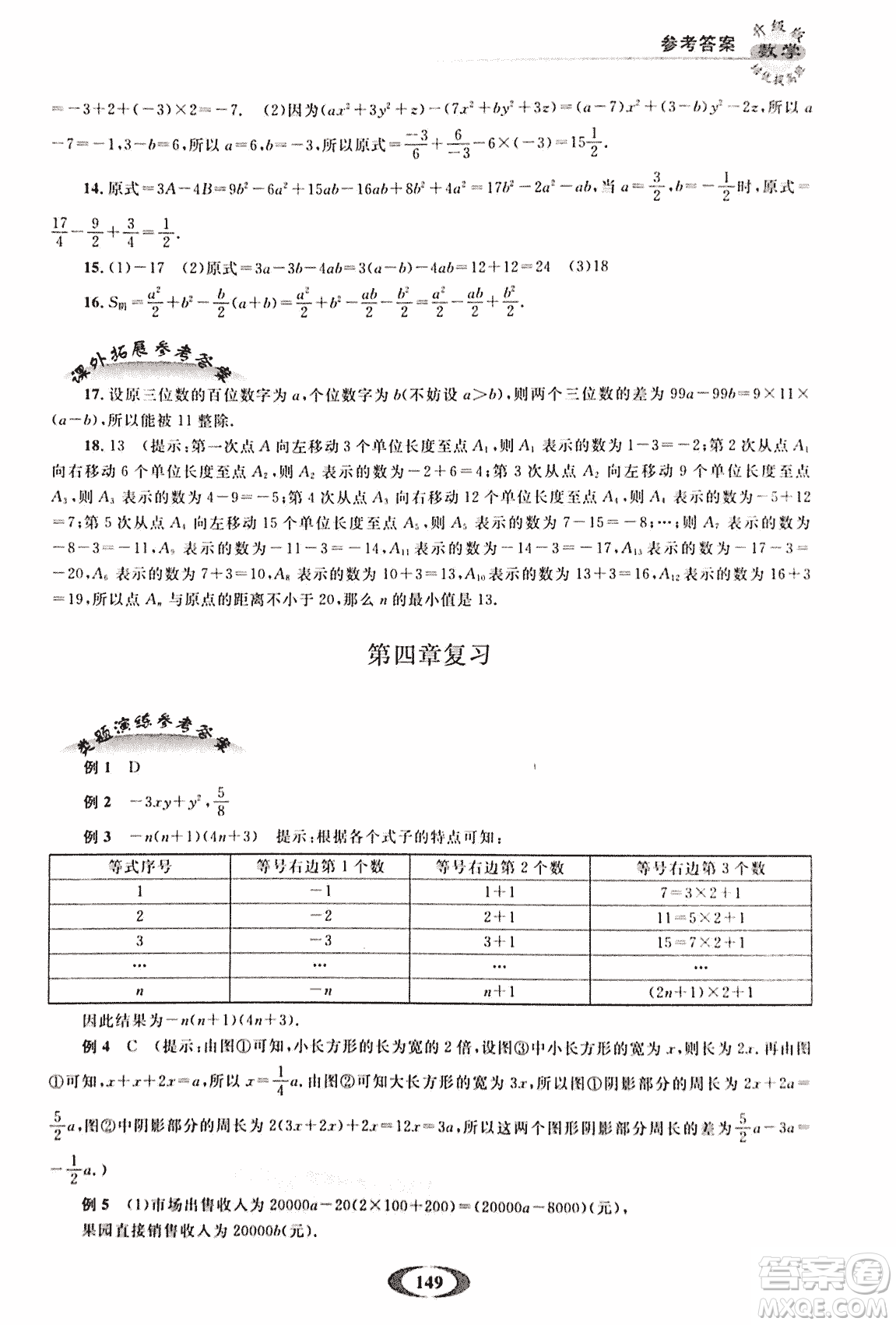 2018年培優(yōu)提高班升級(jí)版數(shù)學(xué)七年級(jí)上冊(cè)參考答案