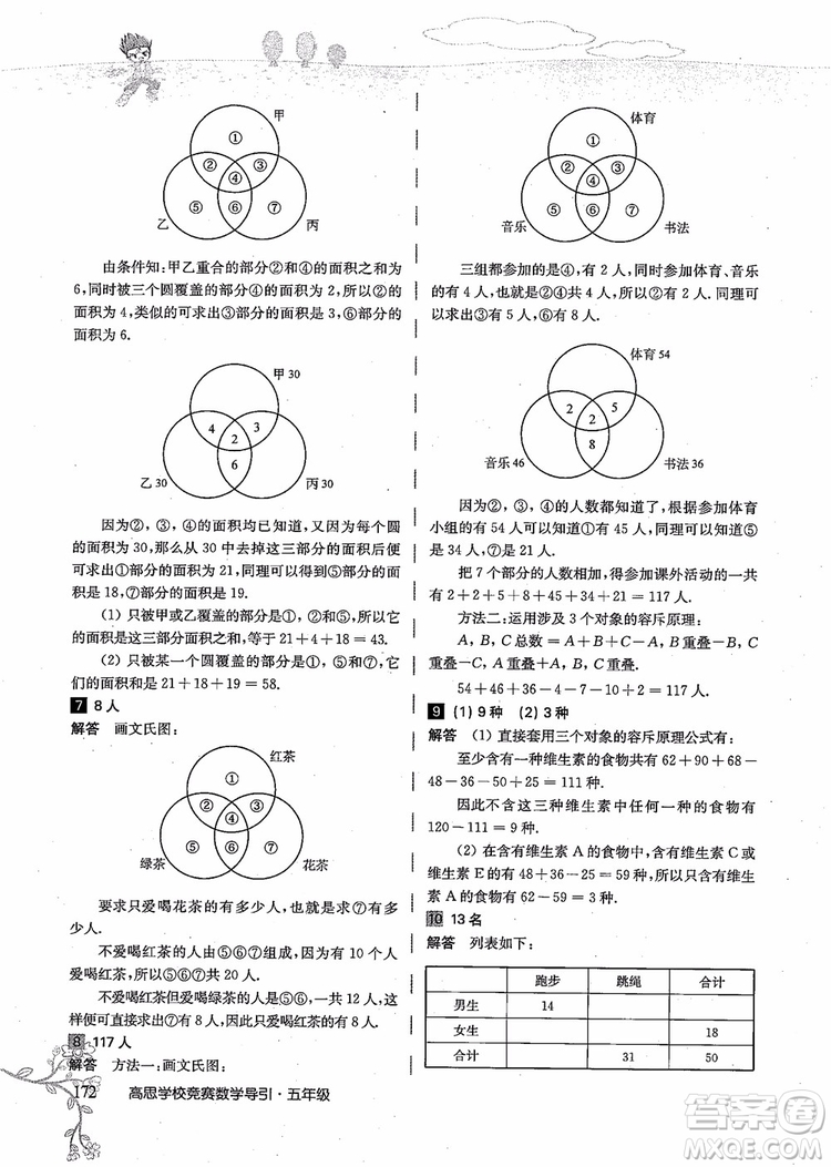2018年高思學校競賽數(shù)學導引五年級詳解升級版參考答案