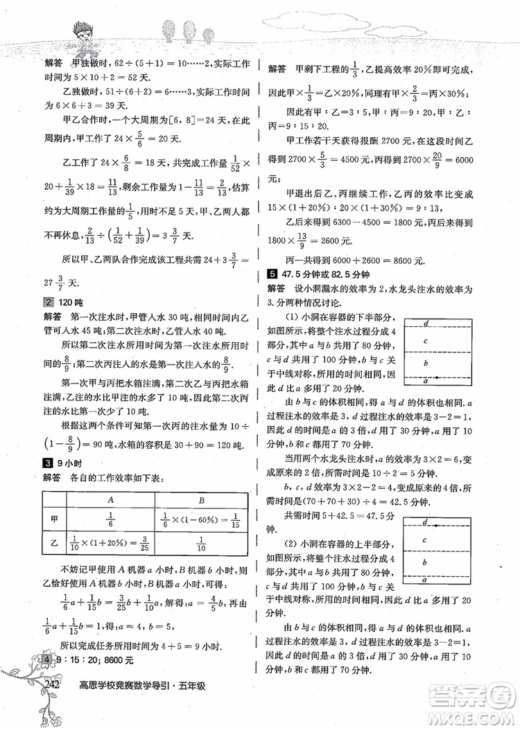 2018年高思學校競賽數(shù)學導引五年級詳解升級版參考答案