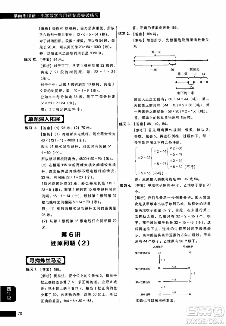 2018年小學數(shù)學應用題專項突破練習學而思秘籍四年級參考答案
