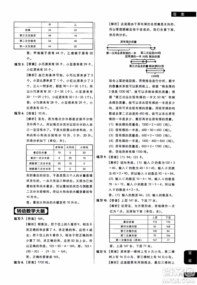 2018年小學數(shù)學應用題專項突破練習學而思秘籍四年級參考答案