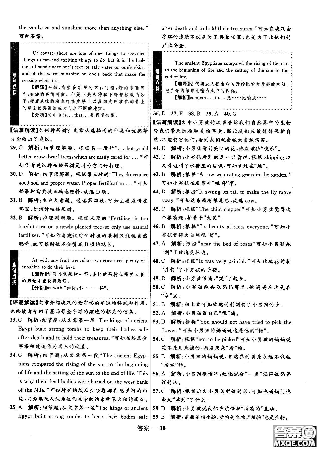2018年高中同步測控優(yōu)化訓練英語必修1必外研版WY參考答案