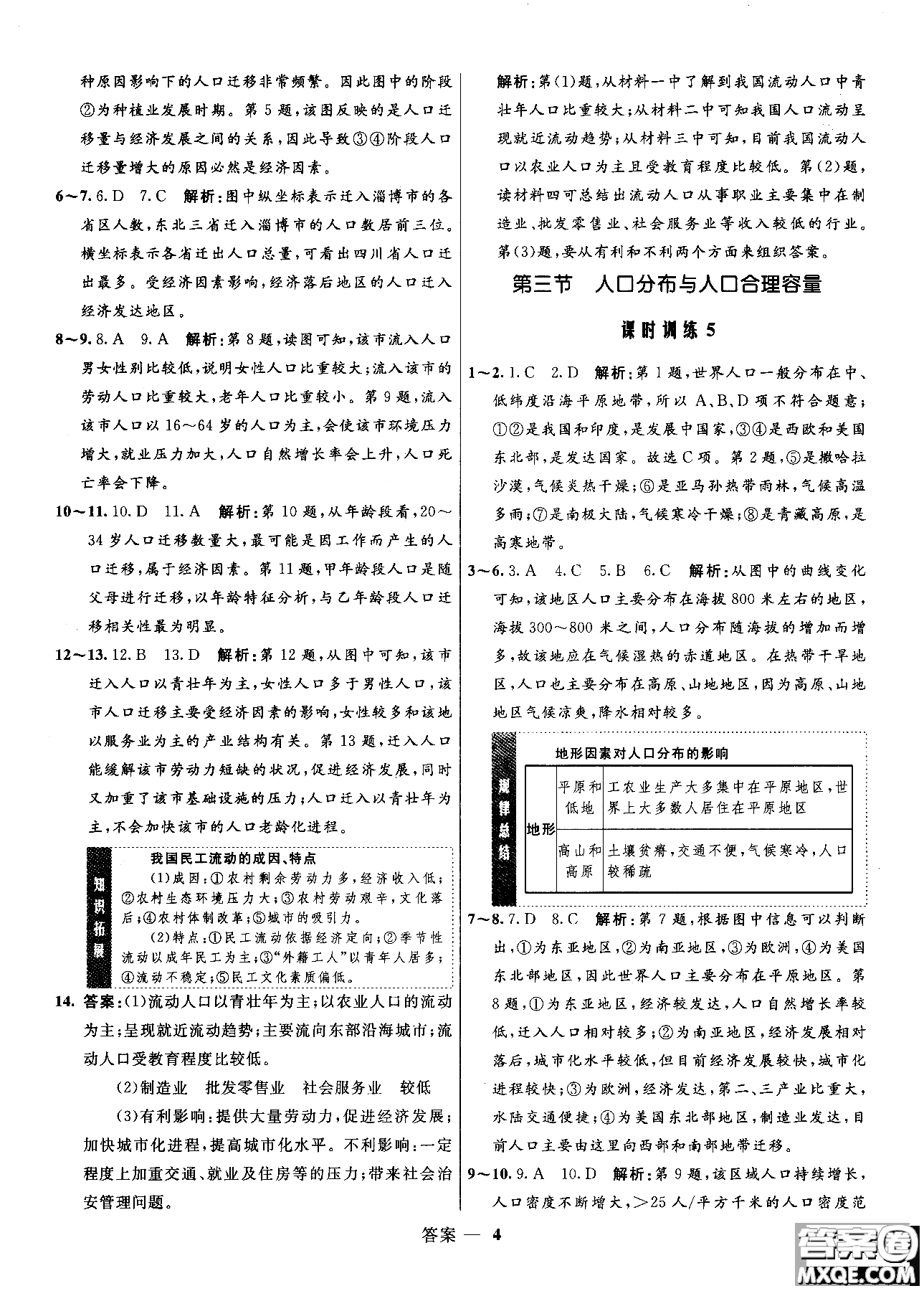 2018年志鴻優(yōu)化高中同步測控優(yōu)化訓練地理必修2魯教版參考答案