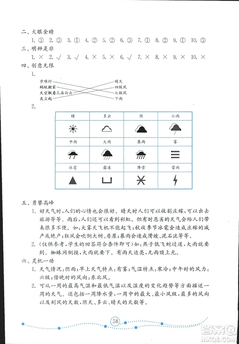 金版2018金鑰匙小學(xué)科學(xué)試卷三年級上冊青島版參考答案