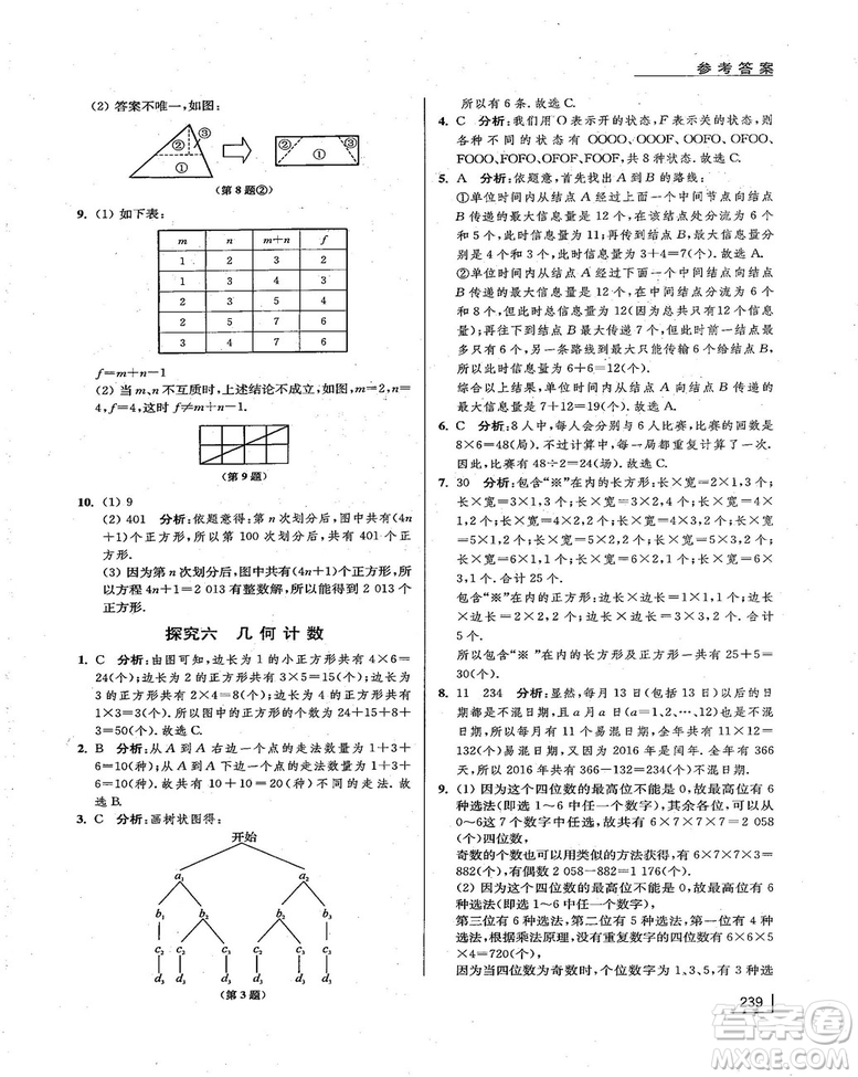 拓展思維探究與應(yīng)用新體驗新思維新方法7年級數(shù)學(xué)參考答案